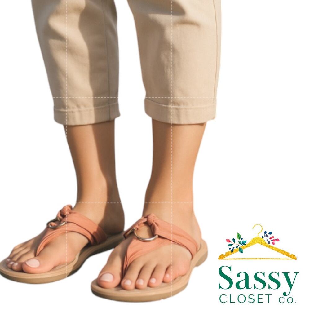 Vionic Tan Orange Comfort Sandals Textured Footbed Podiatrist Designed Size 9